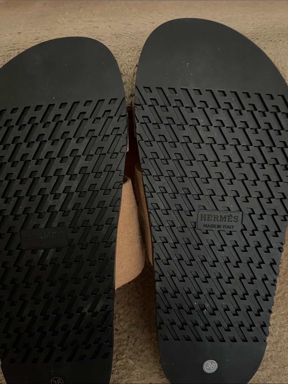 NWOT Authentic Herme’s Suede Goatskin Womens Chypre Sandals Size 36/ U.S. 5.5 - Picture 11 of 13